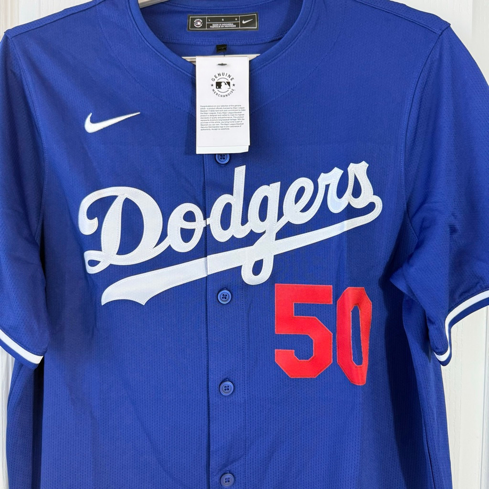 Men's Nike Blue Dodgers Betts 50 Jersey L - Picture 3 of 13